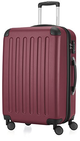 HAUPTSTADTKOFFER - SPREE - Hartschalen-Koffer Trolley Rollkoffer Reisekoffer, 4 Doppel-Rollen, 65 cm, 74 L, Burgund