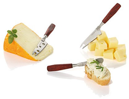 Boska Käsemesser-Set Mini Vienna/drei Käsemesser/Holz/Edelstahl/Braun/Silber / 135 x 20 x 10 mm