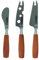 BOSKA 306834 Petite Ensemble de Couteaux à Fromage Taste 3 pcs, Acier Inoxydable, Brun/Argent, 16 x 12 x 3 cm