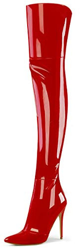 Higher Heels PleaserUSA Overknee Stiefel Courtly-3012 Lack rot Gr.38