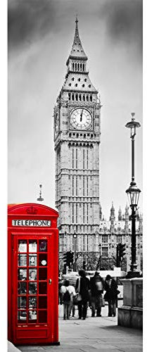 Türtapete selbstklebend TürPoster 3D Bewirken Fototapete Türfolie Poster Tapete Abnehmbar Wandtapete für Wohnzimmer Küche Schlafzimmer 77X200cm (Big Ben)