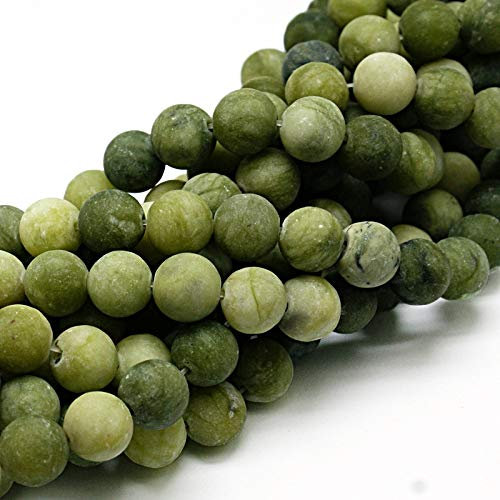 Natürliche Edelstein Perlen Taiwan Jade Mattiert Gefrostet Rund 4mm 6mm 8mm 10mm Grün Set Lose Schmuckstein Schmuckperlen Schmuckdesign Bastelzubehör Perlenkette (10mm, 12 Stück)