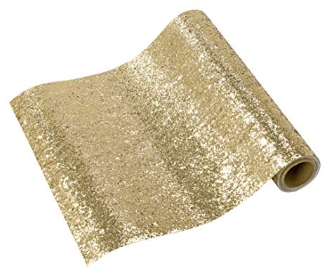 Talking Tables Gold Table Runner with Glitter effect- 1.8m Chic and Stylish Table Party Decorations for Weddings, Birthday, Christmas, Hen Party Celebrations