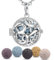 INFUSEU Collier Diffuseur Huile Essentielle, Sautoir Femme Fantaisie Long Fleurs De Cerisier Aromathérapie Diffuseur Huiles Essentielles Colliers Or Rose Pendentif
