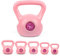 Phoenix Fitness RY1422 Vinyl Kettlebell - Heavy Weight Kettle Bell for Home Gym Workout Equipment Strength Fitness Pilates Weight Training - Pink, 6kg