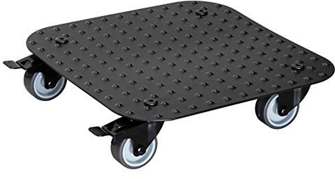 Wagner Pflanzenroller Alaska Black 29 x 29 x 7,5 cm I Blumenroller für Außenbereich + Innenbereich I Aluminium, schwarz I 2 Total-Feststeller I Tragkraft 150 kg I Made in DE - 20700801