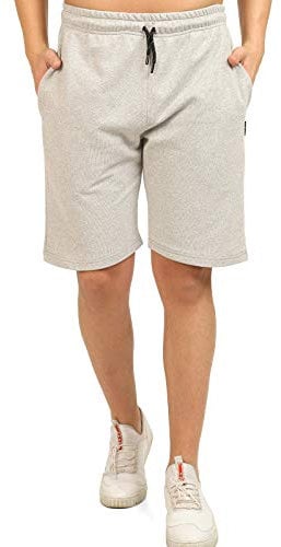 COMEOR Pantalon de Sport pour Homme - Short Court - Short de Jogging Court pour Homme - Short de Course - Short d'été en Coton - Bermuda - Short de Fitness - Pantalon de Tennis, Gris, XXL