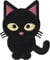 Schwarze Katze mit gelben Augen – 7,6 cm bestickter Aufnäher Patches Bügelbild zum Aufbügeln