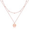 AFSTALR Collana da donna con ciondolo a forma di mondo/collana da donna, in argento, oro/oro rosa, con 5 monete/perle, Korn, Acciaio inossidabile, Perla