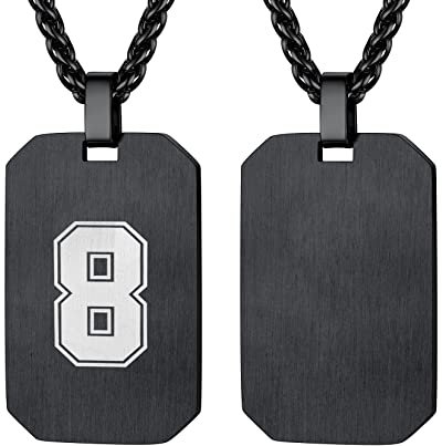 U7 Números Personalizables Tablas Militares Acero Inoxidable 316L de Hombres Collares Rectangulares De Placa Colgante Personalizado De Nombres Dog Tag De Identidad para Deportistas