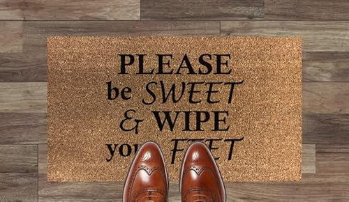 Artisan Kiss Coir Door Floor Mat Pvc Backing 70x40cm Gifts Presents Wedding Home (70 x 40 cm, Please Be Sweet & Wipe Your Feet)