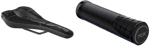 SQlab Unisex – Erwachsene 6OX Infinergy 2.1 MTB Fahrradsattel, Schwarz, 15 cm & 1801 Unisex Sqlab 7ox Schwarz Fahrrad Griffe,Schwarz,Schwarz-MEU