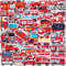 50PCS Fire Truck Stickers for Kids Teens, Cute Cartoon Fire Fighting Engine Vehicles Sticker Pack for Water Bottles Bicycle Laptop Luggage, Vinyl Waterproof Decals for Fire Vehicles Theme Party Decor