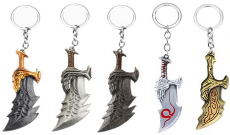 BANDQ Schlüsselanhänger Schlüsselbund Kui Ye Axt Hammer Messer Waffen Modell Männer Cosplay Autoschlüssel Chian 5pcs