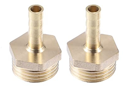 A ABSOPRO Raccord Cannelé 1/2 Bsp Mâle 2 Pcs Connecteur Tuyau Laiton | Pour Moto, Voiture, Camion, Dimension 23x33mm / 0.91x1.3, Neuf, Résistant À La Corrosion, Air, Eau, Carburant, Huile, Gaz