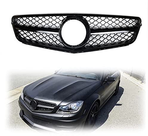 laxyy Kühlergrill Grill AMG Stil Schwarz Auto Obere Stoßstange Haubenabdeckung Mesh Grid Für Benz W204 C-Klasse 2008-2013 C250 C350 C300