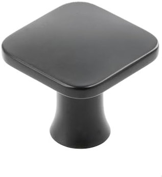 GTV - Piazza Knob Matt Black 30 x 30 mm I Furniture Knobs with Screws I Cupboard Knobs Kitchen Knobs Door Knob Drawer Knob Handle Furniture Handles I Shell: Galvanised, Painted