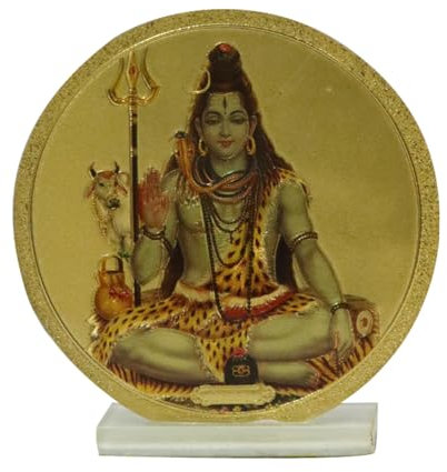 BRACOP Indische Göttin-Figur, Lord Shiva-Statue, kleine Hindu-Göttin, Idol, Shiva-Figur, dekorative Skulptur, Heimbüro, Diwali Pooja, Artikel, Trishakti Yantra, Feng Shui, Geschenk