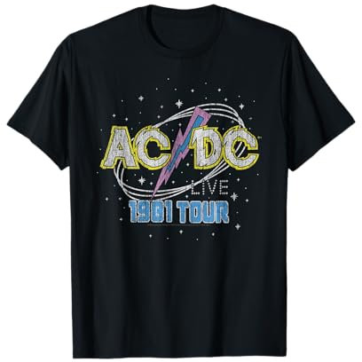 Offizielles AC/DC 1981 Live World Tour Retro Logo T-Shirt