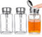 Guiqulai 3 Pcs Clear Pump Dispenser Bottle Push Dispenser with Metal Flip Cap 180ml Glass Dispenser Pressure Container Refillable for Dispensing Nail Polish Remover Alcohol Toner and Makeup Remover