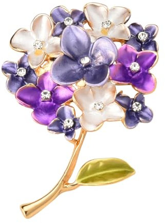 Broche en forme de fleur violette pour femme - Cadeau de Noël, d'anniversaire, pour maman, fille, sœur, corsage, mariage, banquet, fête, Small, Métal