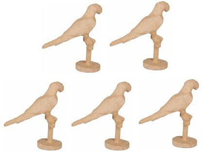 Décopatch AP199Cpack - Packung 5 Träger zum Verzieren, aus Pappmaché, Papagei, 6x13x13cm, Kraftbraun, 1 Pack