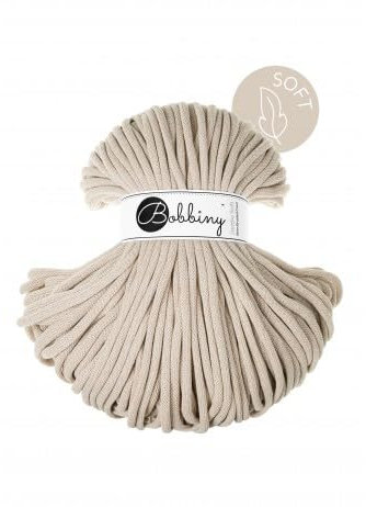 Cordón trenzado Jumbo Soft – 8 mm – Cordón de algodón – Hilo de algodón – Hilo de macramé Cordón Natural Algodón 100 m – Beige