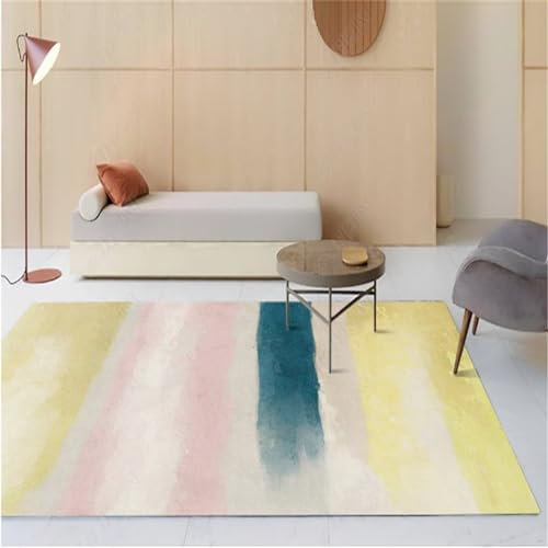 Xiaosua Baby Teppich Mädchen Gelb Teppich Für Kinderzimmer 140X200CM Bettumrandung Teppich 3 Teilig 4Ft 7.1''X6Ft 6.7''