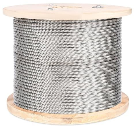 DTVEW Drahtseil 3mm/0,12in Stahldrahtseil Robuste Wäscheleine Seil Aus Edelstahl 304 7x7 Litzenkern Sicherheitsseil für Treppen und Balkone(500m)