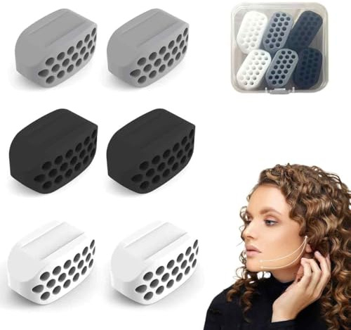 mkemka 6Pcs Jaw Exerciser, Jaw Trainer, Jawline Exerciser Chew, Facial Muscles Exerciser for Women and Men for Strengthen and Regulate Facial Muscles