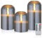 CCLIFE LED Kerzen 3er Set mit Fernbedienung Timer Funktion 300 Stunden flackernde Paraffin Echtwachs Kerze flammenlose Batteriebetrieb