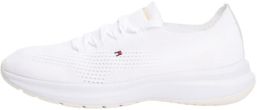 Tommy Hilfiger Damen Runner Sneaker Knit Low Top, Weiß (White), 38