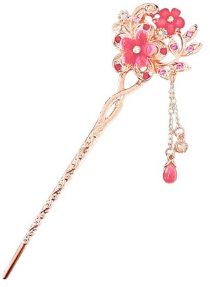 Morceau D'Aiguille De Cheveux À Fleurs Roses, Accessoires De Cheveux Rétro, Accessoires De Cheveux En Strass, Accessoires Pour La Coiffure, Accessoires De Cheveux Pour Femmes Pour Femmes