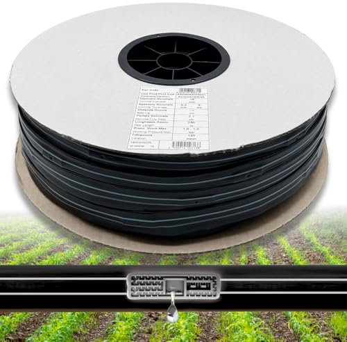 acquaverde | Manichetta Gocciolante Orto Facile 16 mm Passo 30 cm - Rotolo da 250 metri, Tubo Piatto per Irrigazione a Goccia, 2 Litri/Ora, 8 Mils, MADE IN ITALY