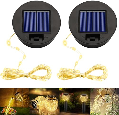 2 Stück Solarleuchten Ersatzteile,8.5CM Solarleuchten Ersatz Top mit LED