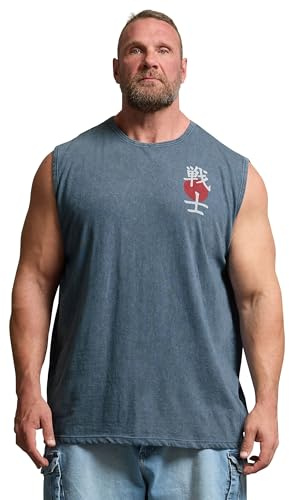 BadRhino Big & Tall Acid Wash Japanese Skull Graphic Vest - Men's - Plus Size Curve