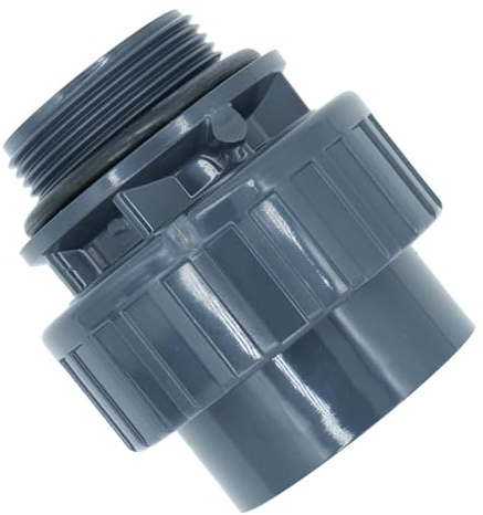 ONEAWELT - PVC Klebefitting 50 mm T-Stück Bogen Rohr Winkel Muffe Kappe Verschraubung (PVC Verschraubung O-Ring 50mm x 1 1/2) 10bar Grau