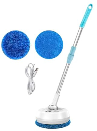 rockible Lucidatrice Elettrica per Pavimenti, Lavapavimenti, Lavapavimenti a Secco E Bagnato, Ricaricabile, per Finestre, Soffitti, Auto, Appendere Quadri, Bag , Bianco