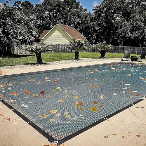 Rete di Protezione Invernale per Piscina, Rete di Sicurezza Nera per Piscine Interrate, Telo Protettivo per Piscine in e Fuori Terra, rete Leggera per Piscina(Black,4x8m)