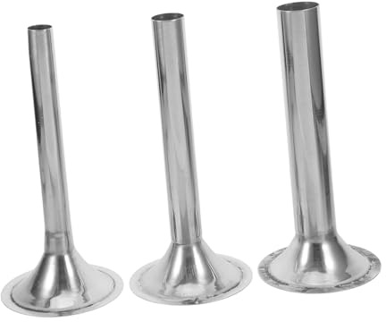 SHINEOFI 3 piezas Accesorios para Picadora de Carne Tipo Embudos de Acero Inoxidable para Embutir Salchichas Herramienta Profesional y Portátil para Rellenar Tripas y Chorizos