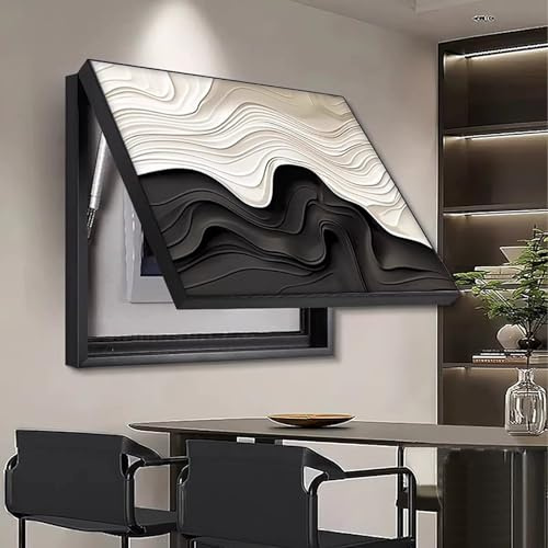 Cache Compteur Electrique Mural Decoratif, Cache Tableau Electrique Decoratif, Art Mural Minimaliste et Moderne(80x60 cm/31.5x23.6 in)