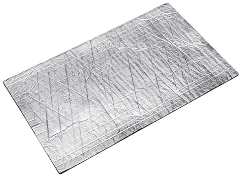 CALLARON Lot de 6 Feuilles D'isolation Phonique en Coton Film Aluminium 50x30 Cm Léger et Barrière Thermique pour Insonorisation Voiture