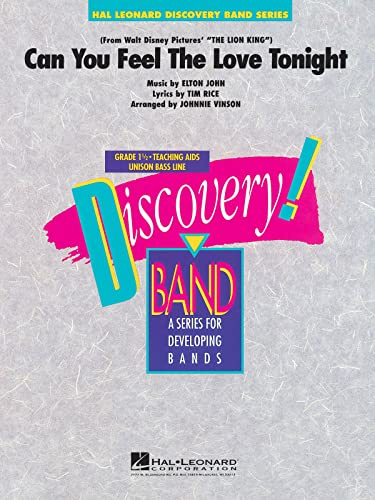 Hal Leonard Can You Feel the Love Tonight Concert Band Level 1.5 Arranged by Johnnie Vinson