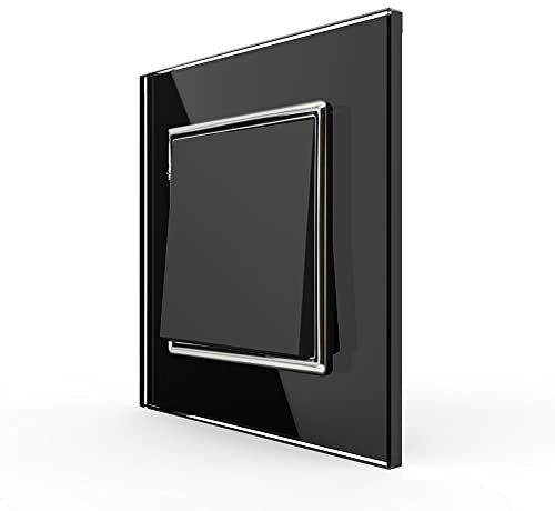 Design Glas Panel Wechselschalter Schalter Lichtschalter schwarz von Livolo