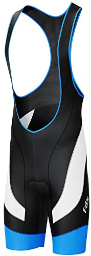 FDX Salopette Ciclismo Uomo Imbottita 3D, Pantaloncini Bici con Bretelle, Traspiranti e Asciugatura Rapida, Antiscivolo, MTB e Bici da Strada