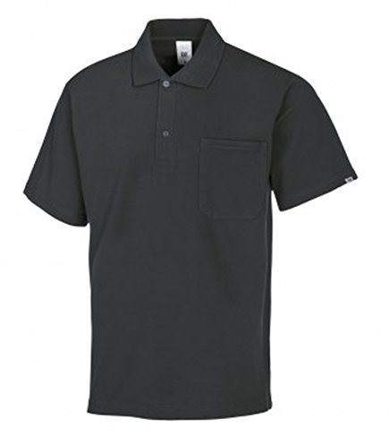 BP 1612-181-56-XL Unisex-Poloshirt, 1/2 Ärmel, Polokragen mit Knopfleiste, 70 cm, 220,00 g/m² Stoffmischung, anthrazit, XL