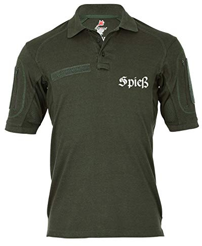 Copytec Tactical Poloshirt Alfa Spieß Bundeswehr BW Hauptfeldwebel Oberstabsfeldwebel Stabsfeldwebel Wappen Abzeichen #20768, Größe:XL, Farbe:Oliv