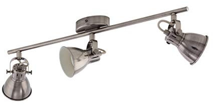 EGLO LED Deckenlampe Seras, 3 flammige Deckenleuchte industrial, Deckenstrahler aus Metall, Wohnzimmerlampe in Nickel-Antik, Flurlampe, Spots inkl. GU10 Leuchtmittel, warmweiß