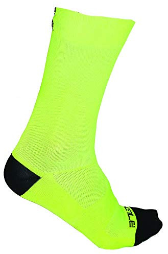 Alé Cycling Unisex Team Q-Skin Fahrradsocken, 18 cm, Fluo Yellow, Größe M (40-43), Fluo Yellow, M