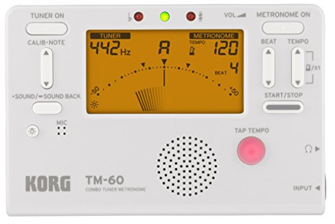 KORG - TM-60-WH, Accordatore / Metronomo di altissima precisione, Bianco